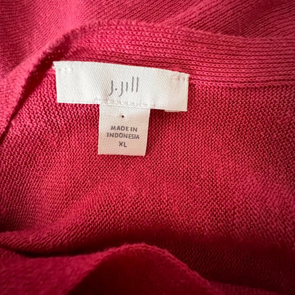 J Jill Pink Linen Tunic Top Slub Knit 3/4 Sleeve Scoop Neck Size XL - Picture 6 of 9